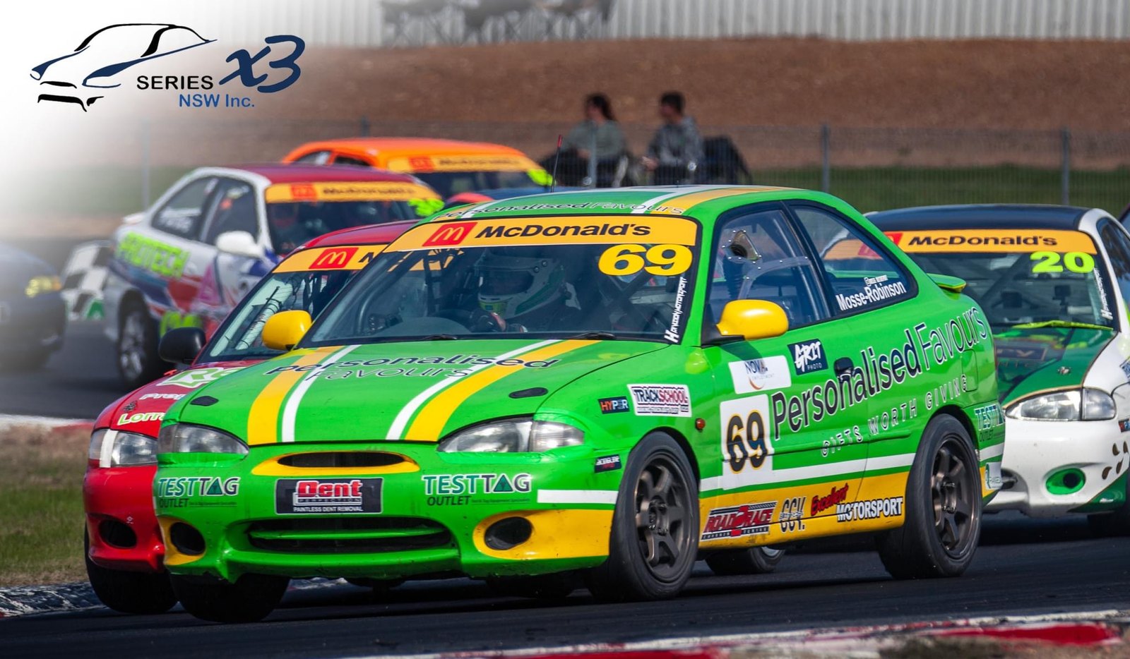Matt Mosse-Robinson racing the number 69 Hyundai Excel in Series X3 NSW